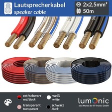 50m Cavi per altoparlanti 2x 2,5mm² CCA Cavo per diffusori HiFi Linea audio dopp