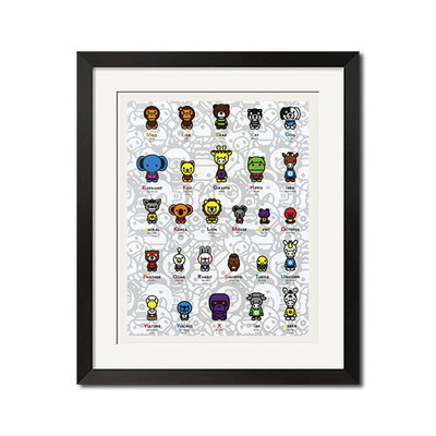 【A BATHING APE】MILO アート作品 17x22 Print - A Bathing Ape Baby Milo Safari A To Z Bape Poster