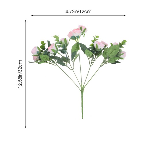 Set of 3 Artificial Rose Decor Floral Bouquet Picks Fake Flower Bride