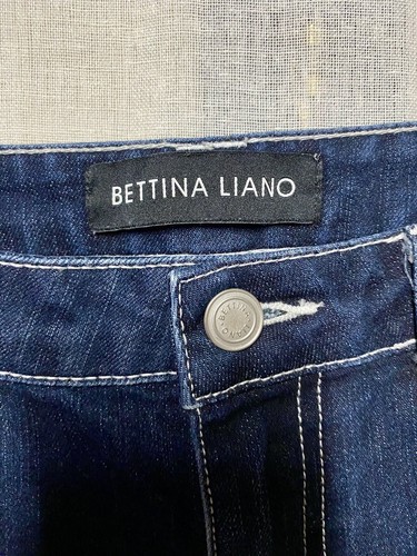 BETTINA LIANO Blue Navy Denim Skinny Jeans with White Stitching- Size 8 - Picture 6 of 24