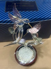 The Glass Gallery Crystal Collection ~ Handmade Hummingbirds Long Stem Beautiful