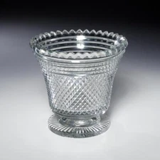 Anglo Irish Tipperary Georgian Handblown Cut Sawtooth Vase Centerpiece Antique