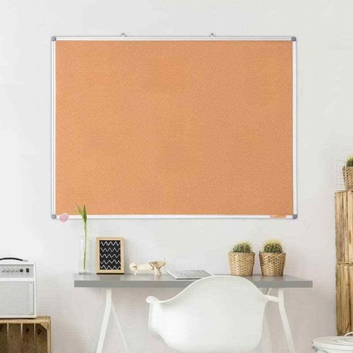 White Cork Board 48 in. x 47.24 in. Aluminum Framed, Wall-Mounted Bulletin Board - Picture 8 of 8