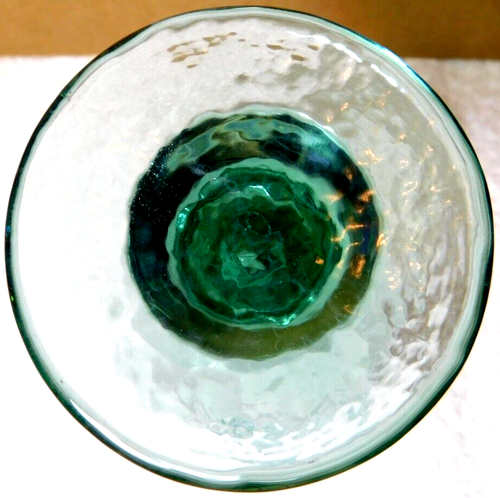Libbey~Orchard Fruit Green Wide Heavy Footed Water Goblet - Single Glass - Picture 12 of 12