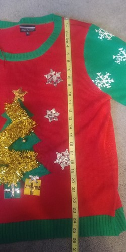 ALLISON/BRITTNEY WOMEN'S Sz XL  Christmas Sweater Tinsel Christmas tree NWT!! - Picture 3 of 11