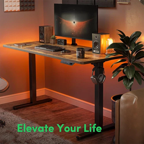 Electric Standing Desk Height Adjustable Table Sit Stand 120cm Light Oak/White - Picture 12 of 16