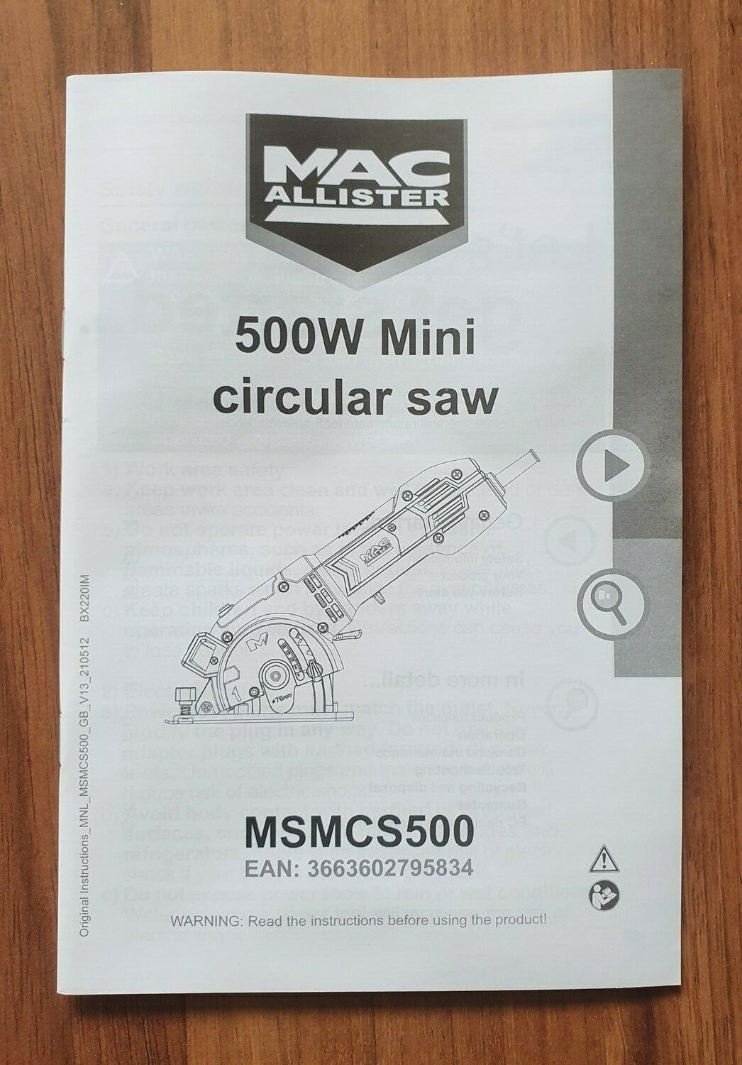 Mac Allister Electric Mini Saw MSMCS500 