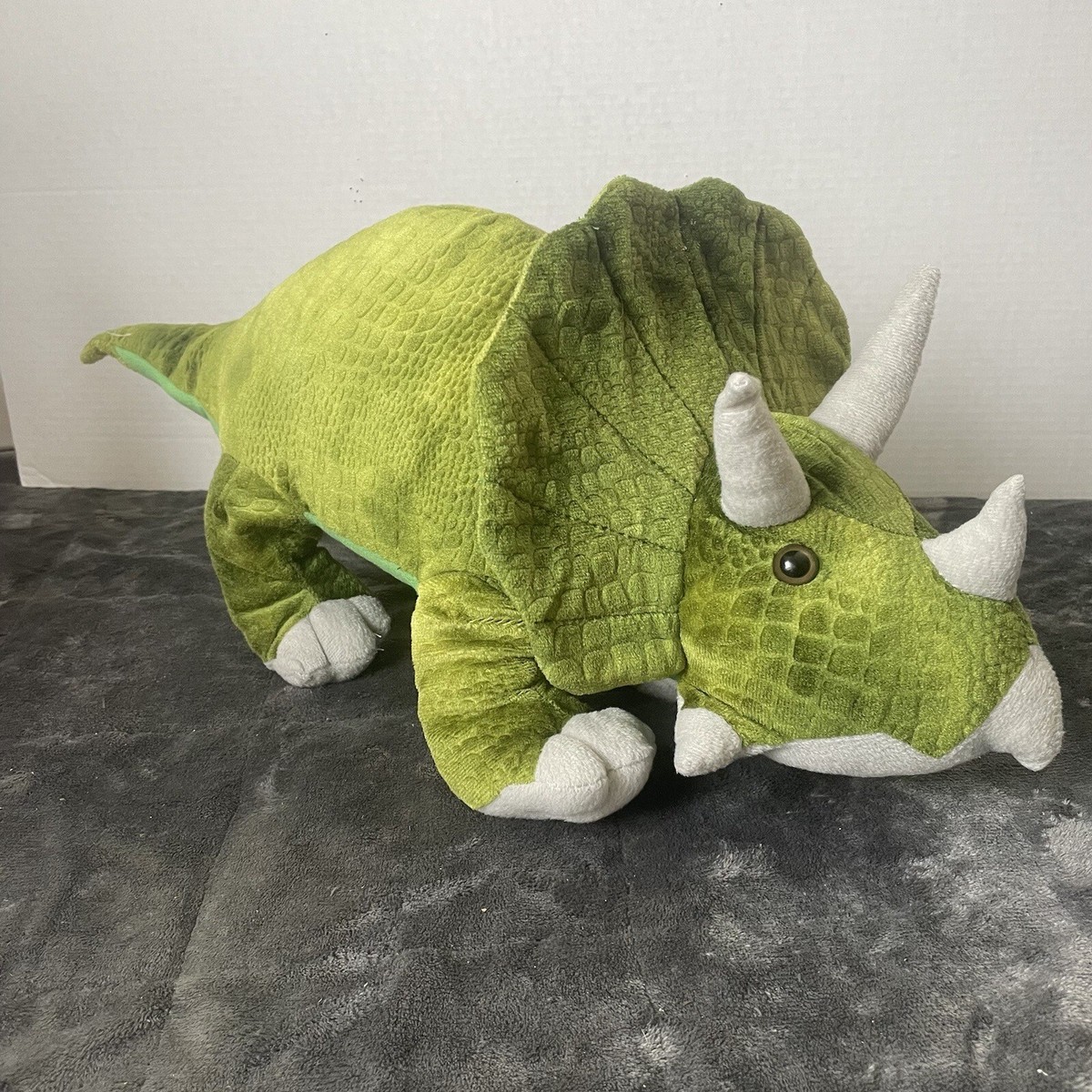 Toms Toys International Large 24” Green/Gray Triceratops Dinosaur