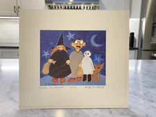 Rie Munoz MINT Halloween 1981 Limited Signed Print “Trick Or Treat” 337/950