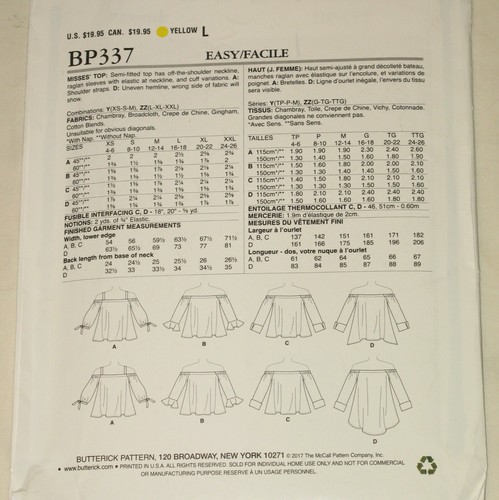Butterick 2-Lot BP337 B6393 Sewing Patterns Misses Tops & Wraps Sz XS-Sm-Med - Picture 4 of 9
