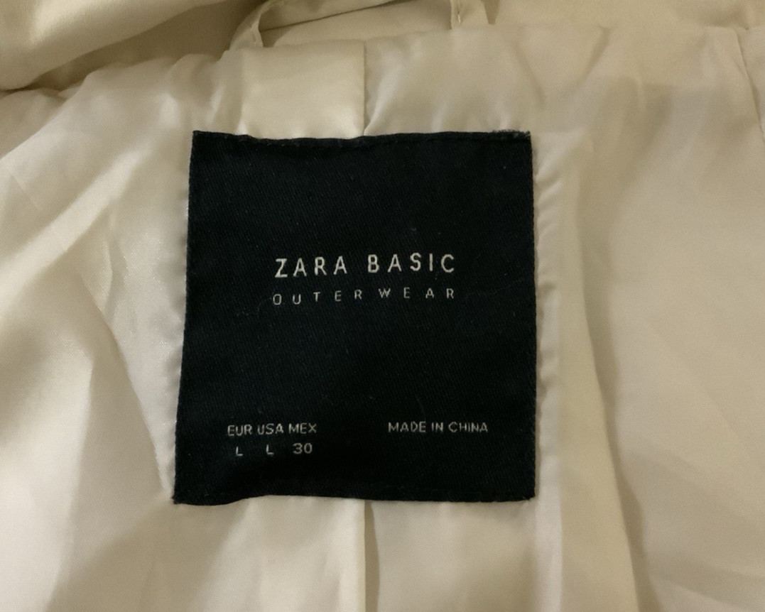 ZARA Basic  Beige  Shoulder Flap Hidden Button Ja… - image 16
