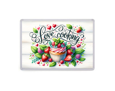 Großer Kühlschrankmagnet - Liebe Kochen - Spaß Kochmotiv Küche Geschenk