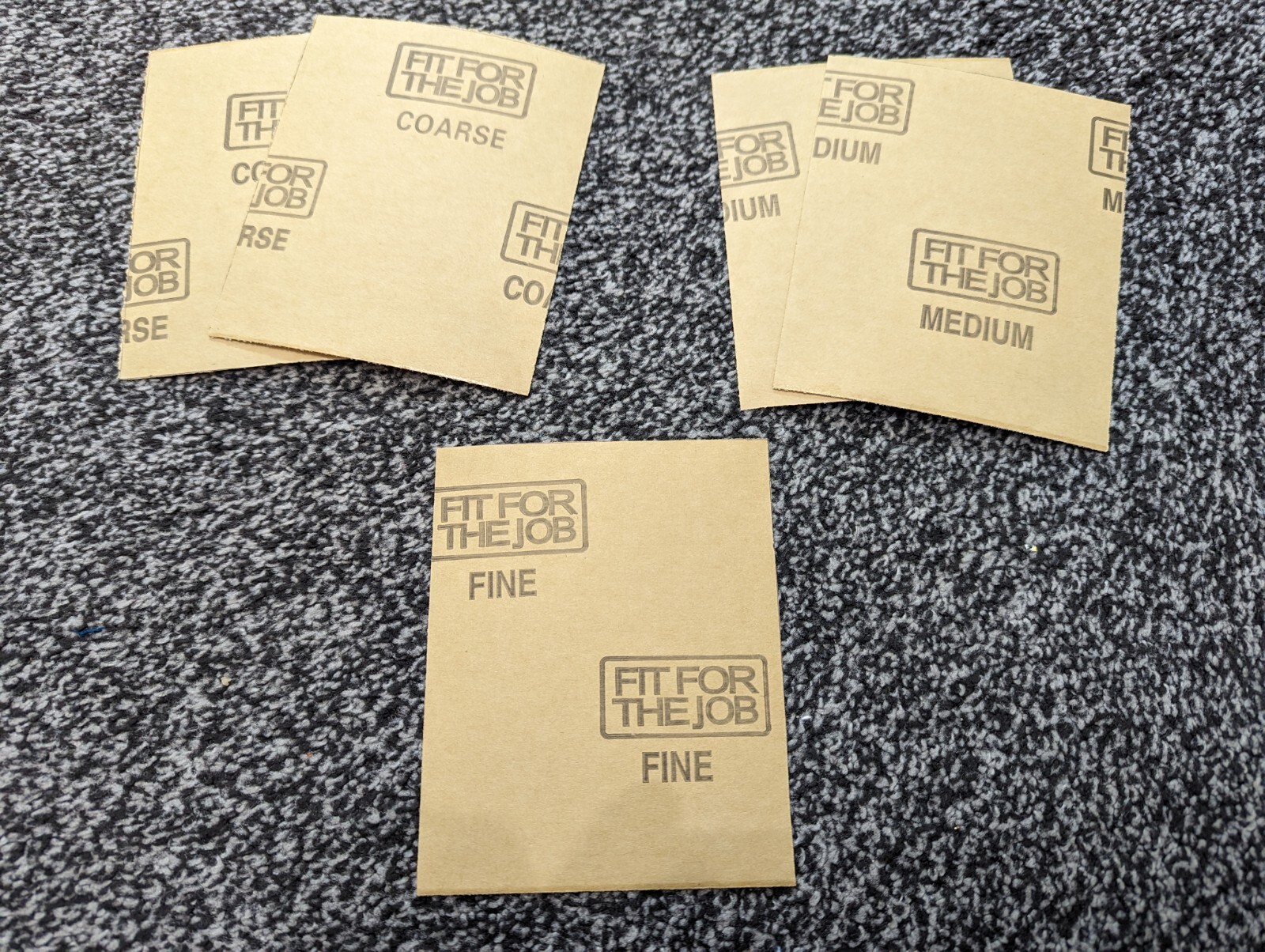 5 x Assorted Sandpaper Grades for Sanding Wood, Furniture, Metal