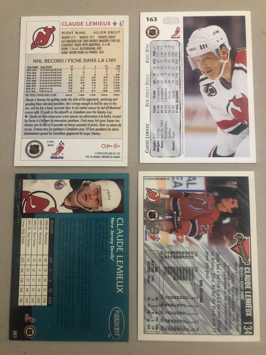Claude Lemieux ๐ New Jersey Devils Hockey Cards ๐4 Card Lot ๐ L024