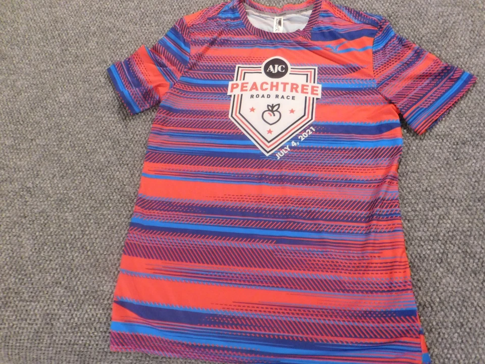 Мужская рубашка Mizuno маленькая фиолетовая в полоску персиковое дерево - Изображение 3 из 4