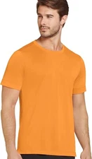 New Jockey Men's Lightweight Performance Crew Neck Tee Orange Tangerine Dream  S