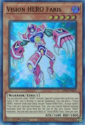 Yugioh - Vision Hero Set 1st Ed - Faris Increase Trinity - Free Holographic Card