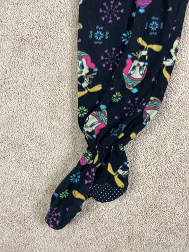 Looney Tunes Tweety Bird Footed Pajamas Womens Size 37 Fleece Black - Picture 13 of 23