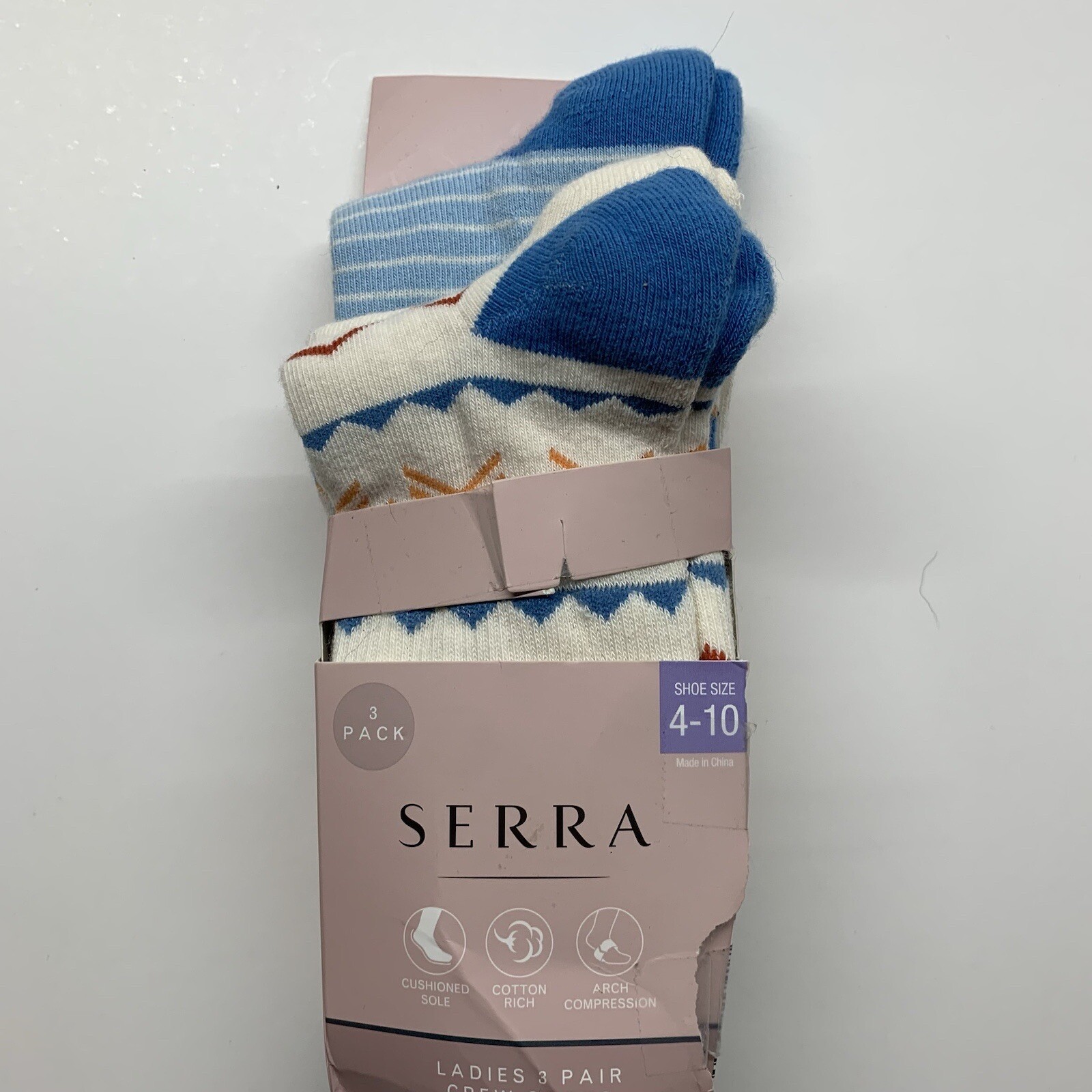 SAOLA Calzini Serra Royal 3pz Crew scarpa donna 4 10 suola ammortizzata compressione arco