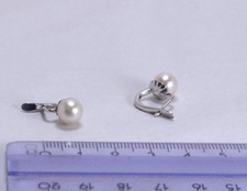 Boucles D'oreilles En Or Blanc Avec Diamant Et Perle Naturelle - Davite & Delucch - Neuf étiqueté