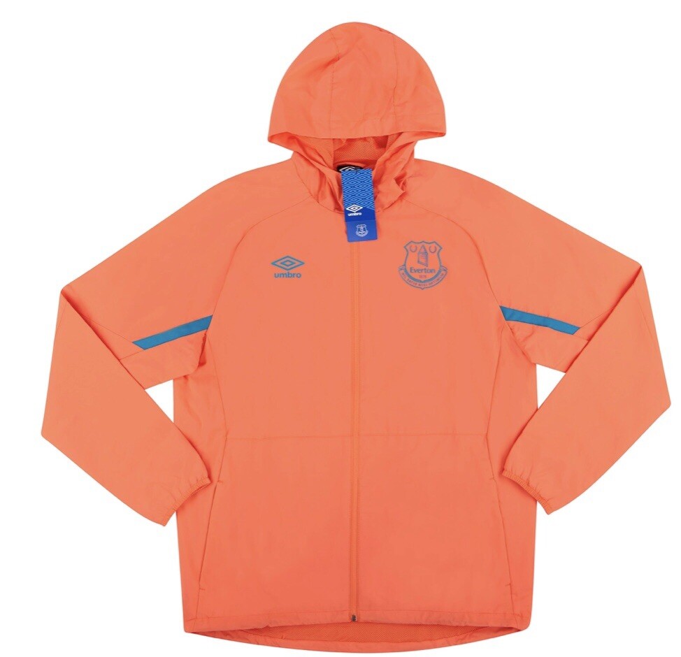 BNWT 2019-20 UMBRO EVERTON FLUO ORANGE RAIN/TRAINING JACKET