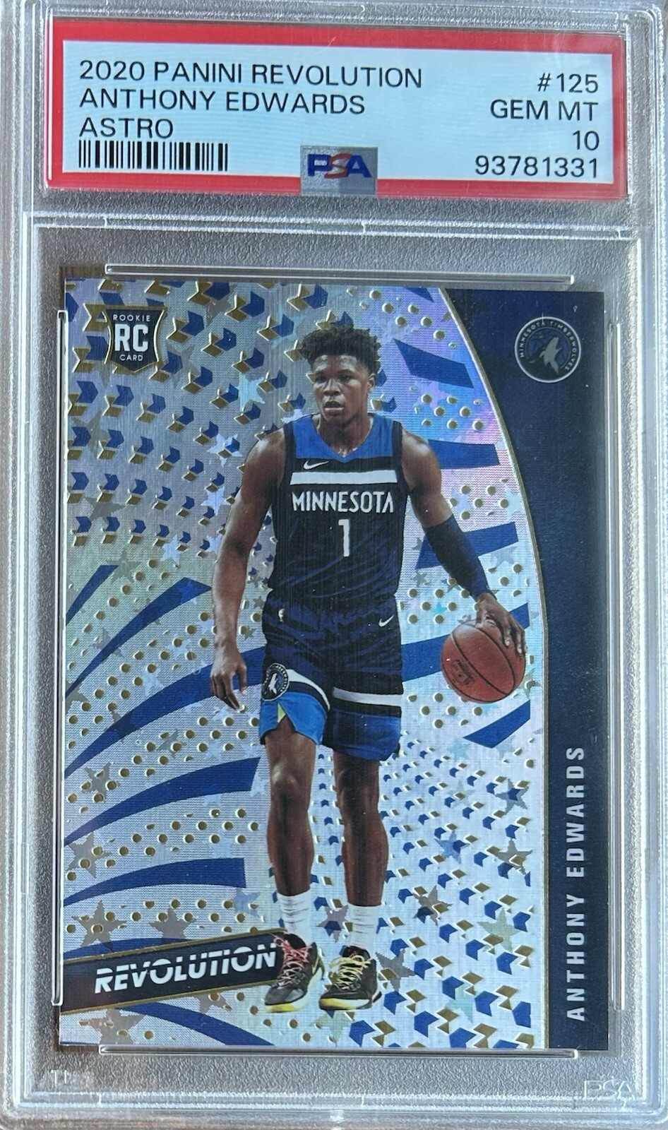Anthony Edwards Rookie Card 2020 Revolution Basketball Astro Parallel PSA 10