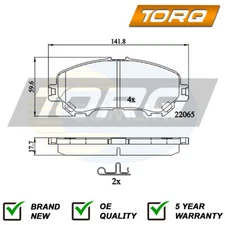 Brake Pads Set Front Torq Fits Nissan Qashqai 2013- Renault Kadjar 2015-