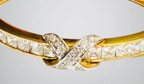 VTG SUZANNE SOMERS BRILLIANT CUT CZs VERMEIL HINGED BRACELET 7 1/4” NICE! - Picture 4 of 4