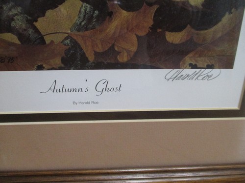 Harold Roe " Autumn's Ghost " Owl Print Framed,Signed & Numbered 1822/2000 - Picture 3 of 11
