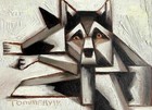 New ListingAbstract Siberian Husky Dog Painting Decor Gift Original 12x9 Oil on Canvas