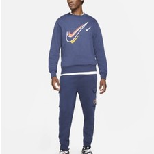 Men's Court Nike Full Tracksuit Fleece Sweatshirt Navy Bottoms Top size L
