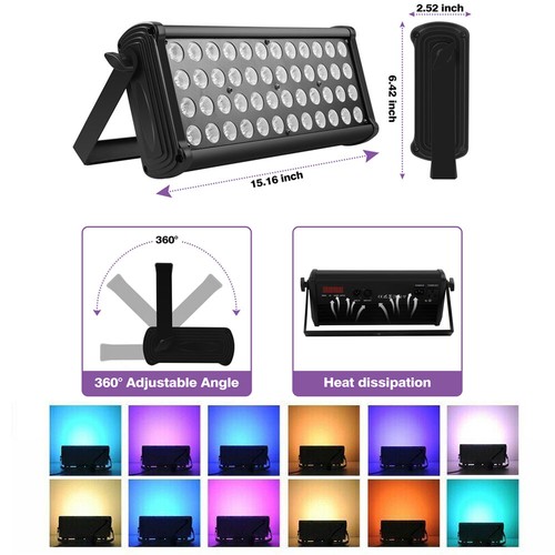 2PCS 48LED 200W Wall Wash Light Bar RGBW DMX Effect Party Stage Lighting Washer - Picture 6 of 19