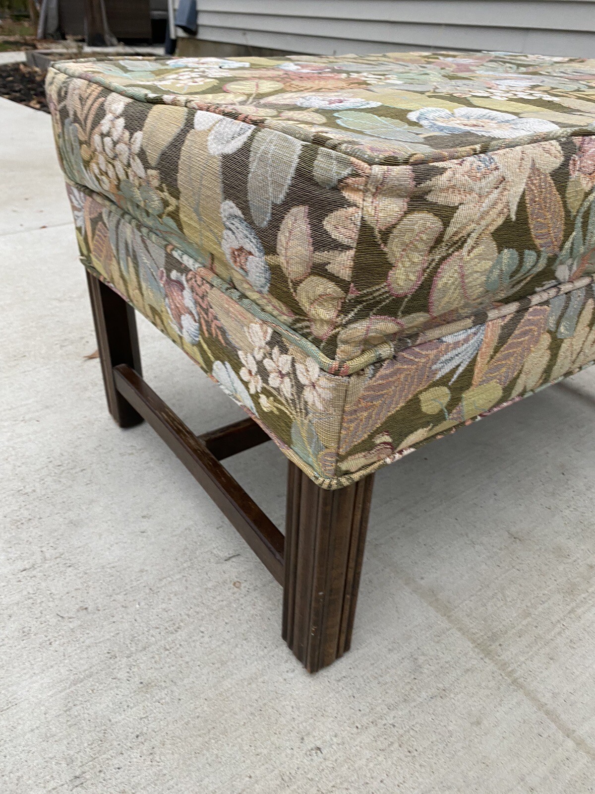 Ethan Allen Traditional Fabric Ottoman Footstool eBay