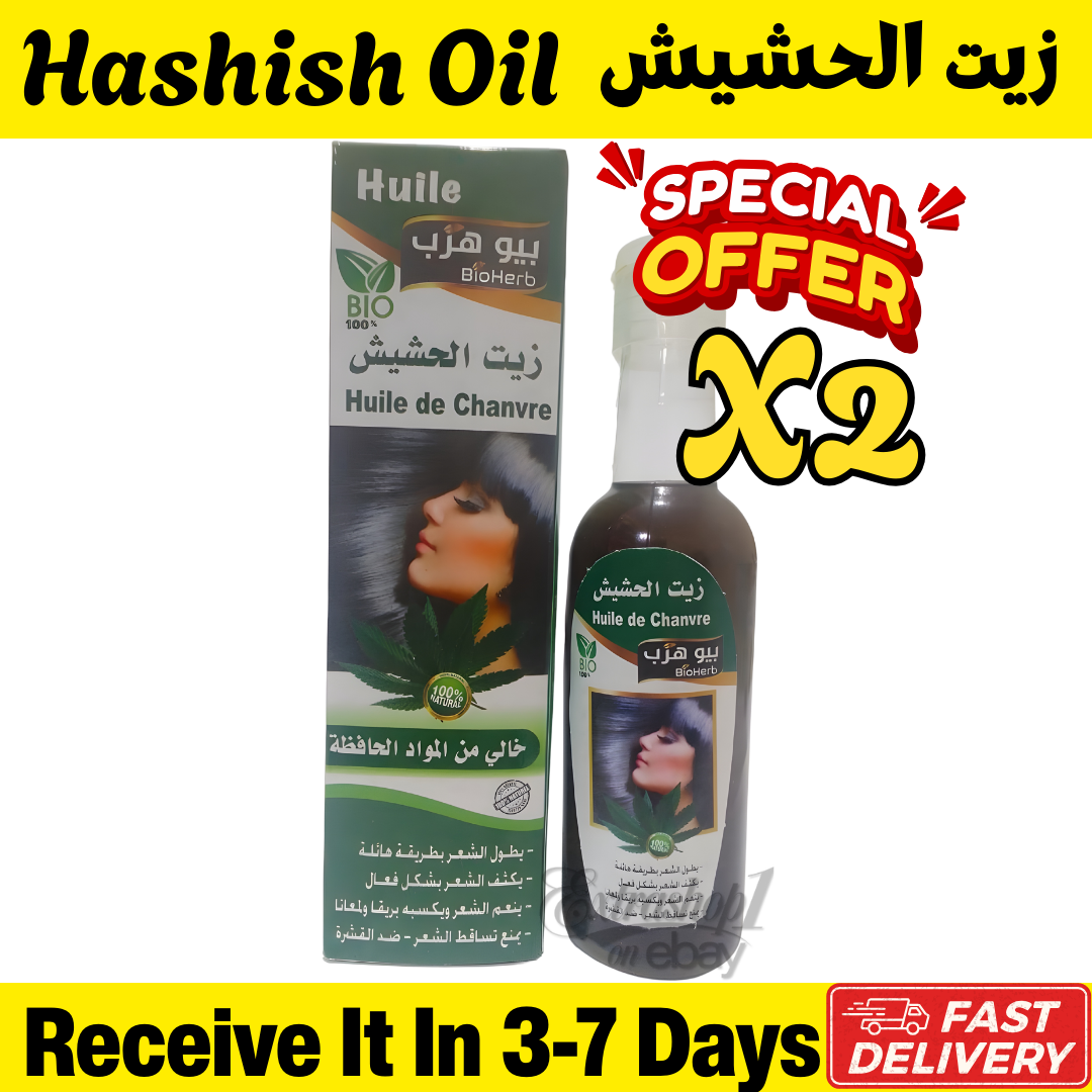 x2 Moroccan Hashish Oil 150ml – Natural Hair Growth