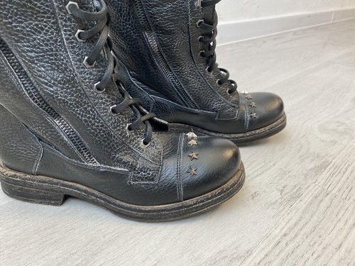 Rebajas La 50% Divine Locuras De Vintage Botines Conciso con Tachuelas Real Piel - Imagen 7 de 12