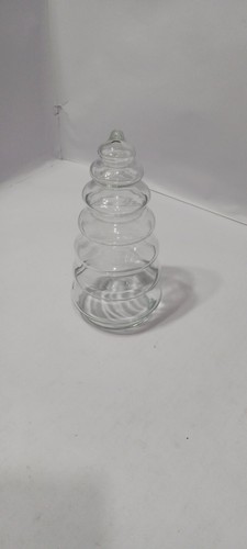 Vintage Glass Christmas Tree Candy Dish 2 Piece 7 Layer 9" Tall - Picture 2 of 11