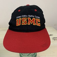 UNITED STATES MARINE CORP - USMC Vtg 90s Marines Red Black SnapBack Hat Cap