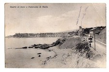 C002721  QUARTO AL MARE  E PANORAMA  DI STURLA ANIMATA FILOBUS  TRAM   VG   1912