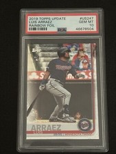 2019 Topps Update #US247 Luis Arraez Rainbow Foil SP Rookie PSA 10 Gem Mint