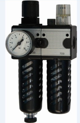MULTIFIX-Baureihe,Wartungseinheit 2-teilig u Polycarbonatbehälter und Schutzkorb