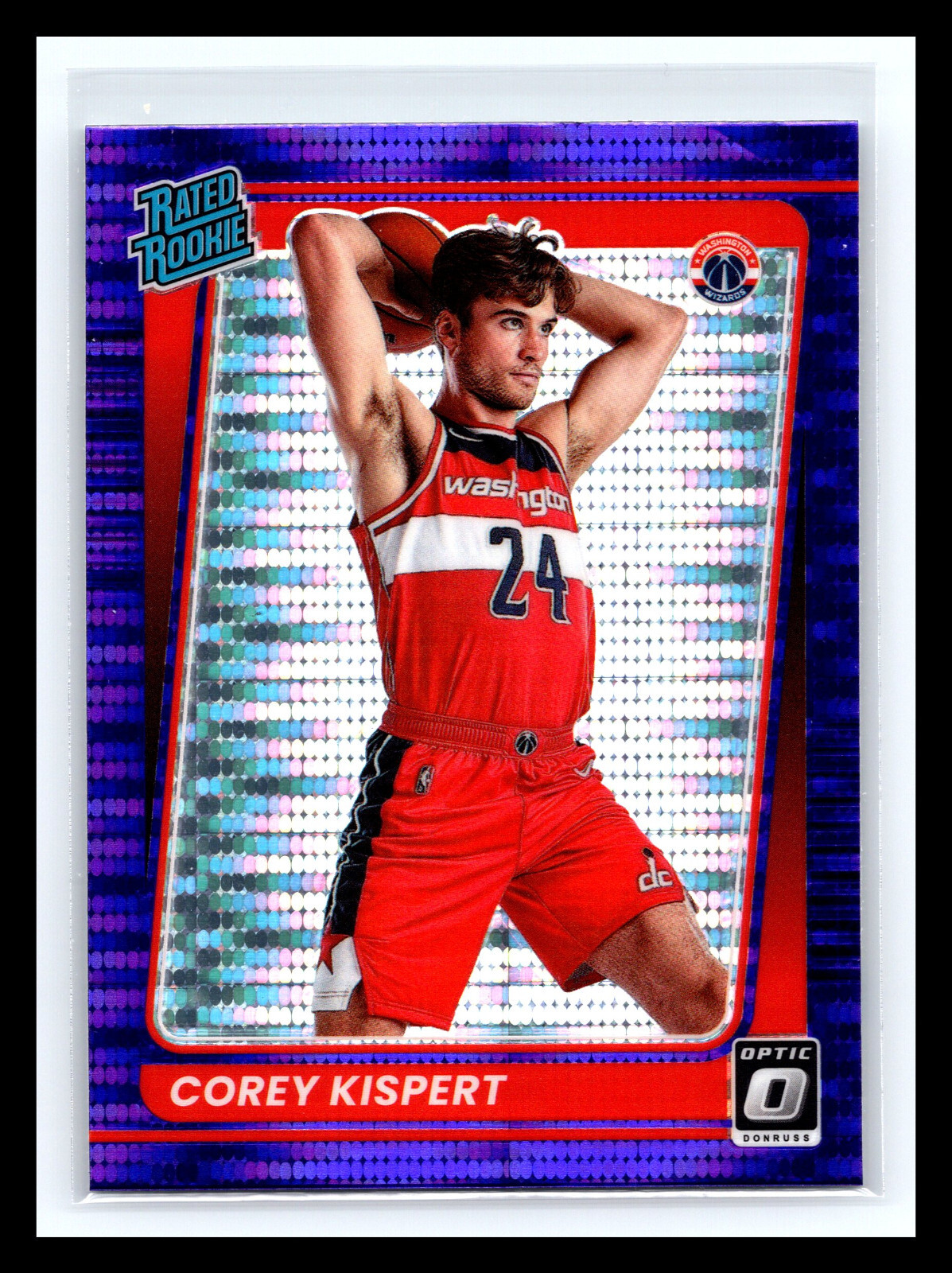 💥 COREY KISPERT 2021-22 DONRUSS OPTIC PRIZM PURPLE PULSAR HOLO RATED RC # 183