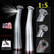 Dental 1:5 Increasing Contra Angle Optic LED Handpiece Fit NSK Electric Motor