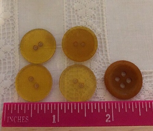 Vintage 5 Tested Bakelite Buttons Button Lot 28-8 - Picture 2 of 3