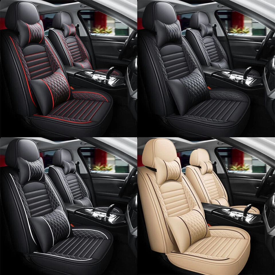 For BMW Car Seat Cover Seat Full Set Luxury Leather Front Rear 2/5 Seats Cushion Foto 4 de 4