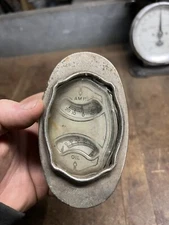 Vintage Old 1930s Original Ford Automobile Car Amps Charge Oil Gauge Dash Parts