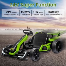 24V Ride on Go Kart 8MPH High Speeds Drifting Car Toys Gift for Kids 6-12 Years