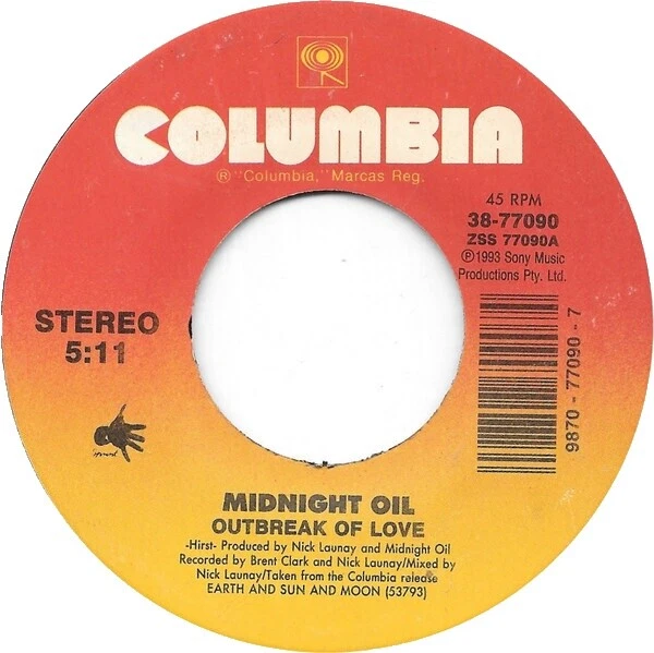 Midnight Oil Near Mint (NM or M -) Single Vinyl Records