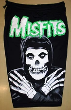 Misfits Skull Logo Punk Rock Band Cotton Shorts Sweatpants Free Size New! Glow!