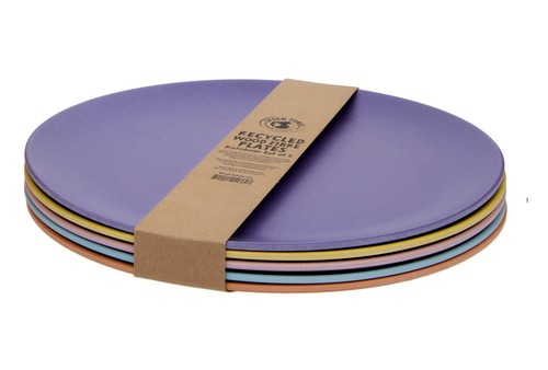 5 x Recycled Eco Picnic Plates - Rainbow Set - Camping Colour Party - Picture 8 of 8