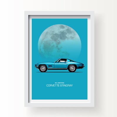 Neil Armstrong Corvette Kunstdruck Poster